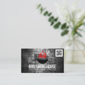 Barbecue Grill tegen brand | Qr-code Visitekaartje (Staand voorkant)
