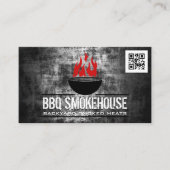 Barbecue Grill tegen brand | Qr-code Visitekaartje (Voorkant)