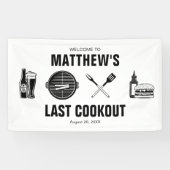 Barbecue Grillen Afsluitende Cookout Bachelorfeest Spandoek (Horizontaal)