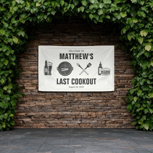 Barbecue Grillen Afsluitende Uitstap Bachelorfeest Spandoek