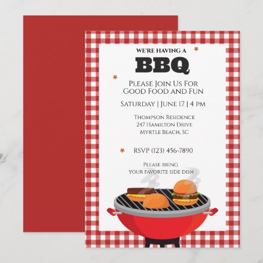 Barbecue Grillen Buitenkoken Kaart (Voorkant / Achterkant)