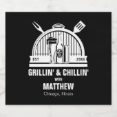 Barbecue Grillen & Chillen Verlovingsfeest Bier Etiket (Enkel label)