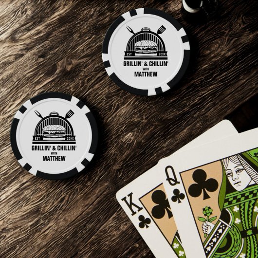 Barbecue Grillen & Chillen Verlovingsfeest Poker Chips