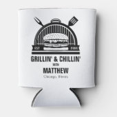 Barbecue Grillin' & Chillin vrijgezellenfeest Blikjeskoeler (Voorkant)