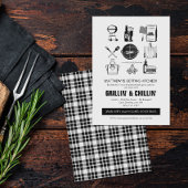 Barbecue Grillin' & Chillin vrijgezellenfeest Kaart