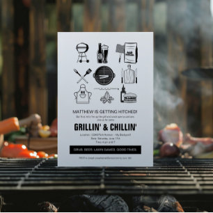 Barbecue Grillin' & Chillin vrijgezellenfeest Kaart