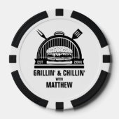 Barbecue Grillin' & Chillin vrijgezellenfeest Poker Chips (Voorkant)