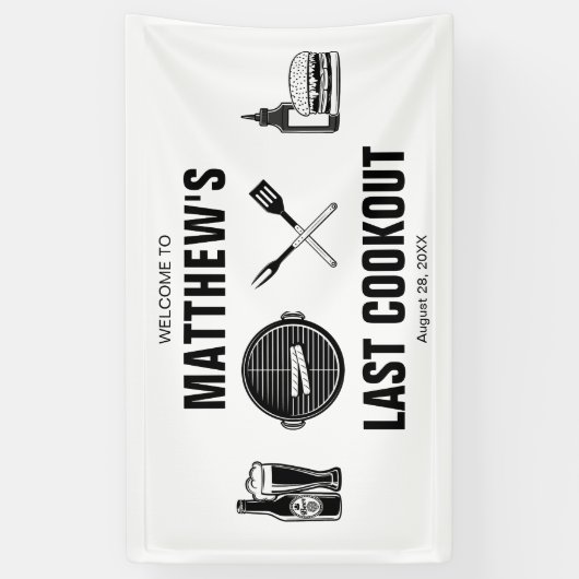 Barbecue Grillin 'Laatste Cookout vrijgezellenfees Spandoek (Verticaal)