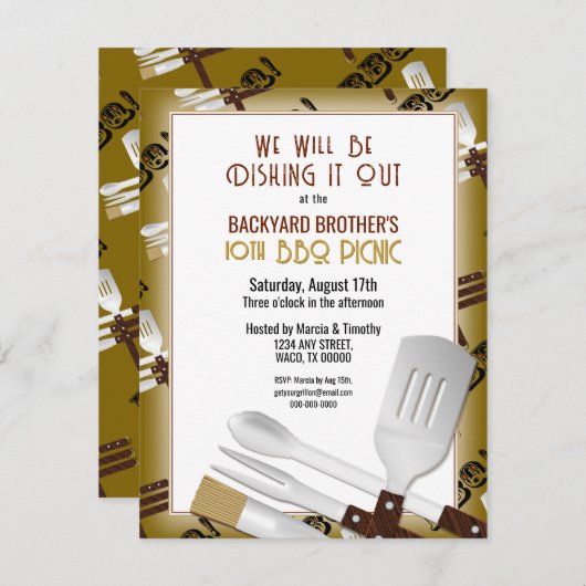 Barbecue Grilling Kaart (Voorkant / Achterkant)