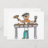 Barbecue Grillmaster BBQ Briefkaart (Voorkant / Achterkant)
