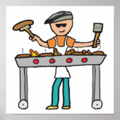 Barbecue Grillmaster BBQ Poster (Voorkant)