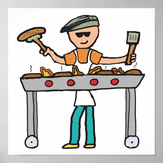 Barbecue Grillmaster BBQ Poster (Voorkant)