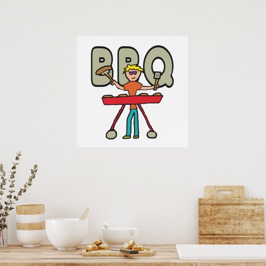 Barbecue Grillmaster BBQ Poster (Keuken)