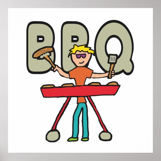 Barbecue Grillmaster BBQ Poster (Voorkant)
