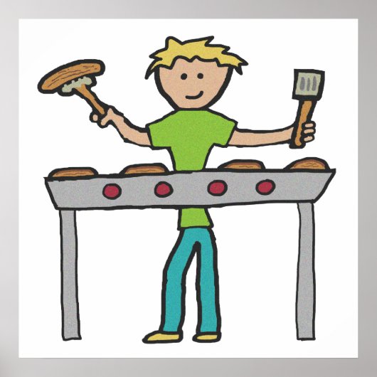 Barbecue Grillmaster BBQ Poster (Voorkant)