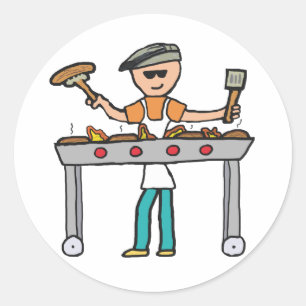 Barbecue Grillmaster BBQ Ronde Sticker