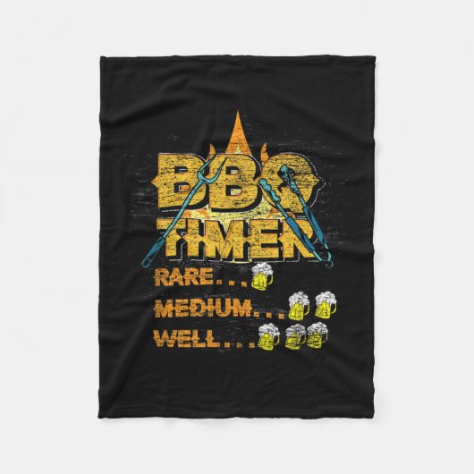 Barbecue Grillmaster Bier Drink Griller Vleesbiefs Fleece Deken (Voorkant)
