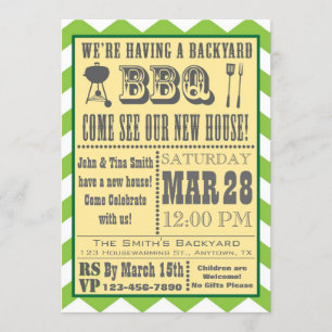 Barbecue Housewarming Invitation Kaart