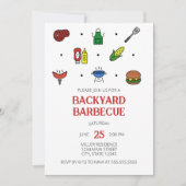 Barbecue-icoon Feest Uitnodiging (Voorkant)