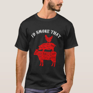 Barbecue Ik rook t BBQ Grilling Smoker Grill T-shirt