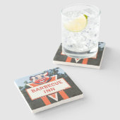 Barbecue Inn, Asheville. Barbecue Inn Stenen Onderzetter (Zijkant)