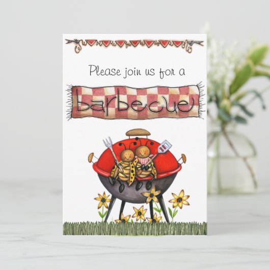 barbecue Invites Kaart (Staand voorkant)