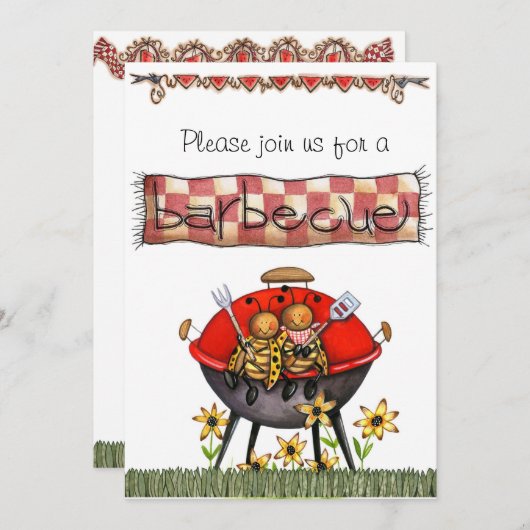 barbecue Invites Kaart (Voorkant / Achterkant)