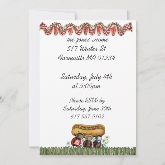 barbecue Invites Kaart (Achterkant)