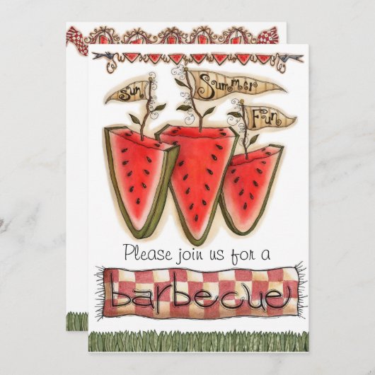 barbecue Invites Kaart (Voorkant / Achterkant)