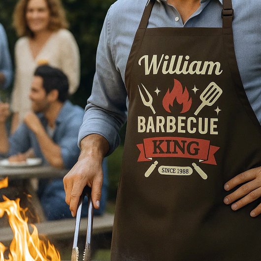 Barbecue King Custom Grill Apron -Personalize Name Schort