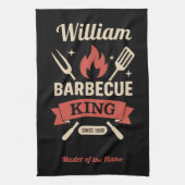 Barbecue King Keukenhanddoek met eigen naam (Verticaal)