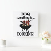 Barbecue Kok Chef Grappig BBQ  Vierkante Klok (Huis)