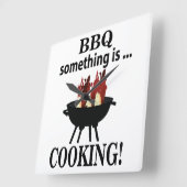 Barbecue Kok Chef Grappig BBQ  Vierkante Klok (Hoek)
