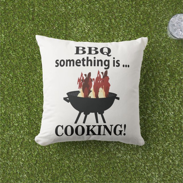 Barbecue Kok Grappige BBQ  Buitenkussen (Gras)