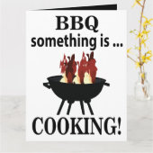 Barbecue Koken Chef Grappig Bbq Groet Kaart (Gele Bloem)
