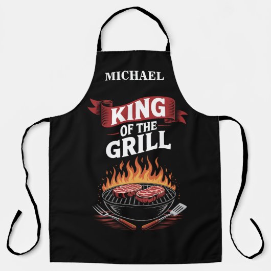 Barbecue Koning van de Grill Schort (Voorkant)