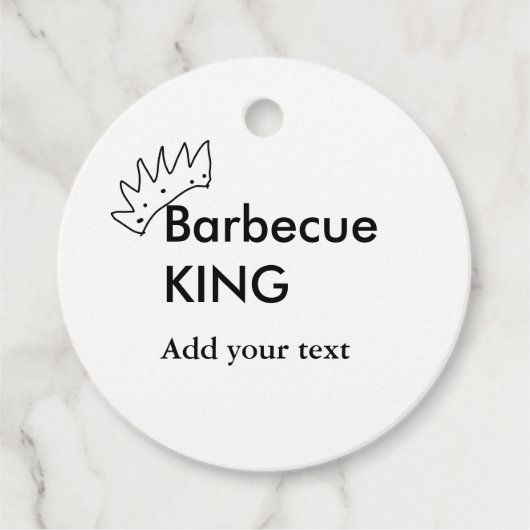 Barbecue koning voeg naam tekst mannen keuken bakk bedankjes labels (Voorkant)