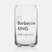 Barbecue koning voeg naam tekst mannen keuken bakk blikvorm glas (Achterkant)