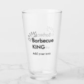 Barbecue koning voeg naam tekst mannen keuken bakk glas (Achterkant)