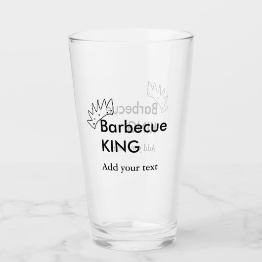 Barbecue koning voeg naam tekst mannen keuken bakk glas (Voorkant)