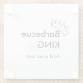 Barbecue koning voeg naam tekst mannen keuken bakk glazen onderzetter (Achterkant)