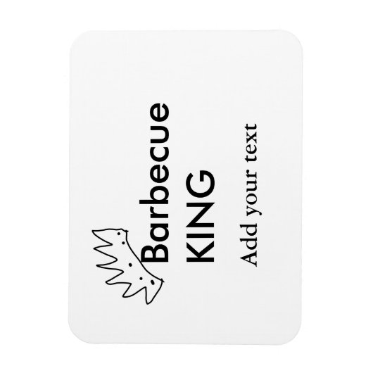 Barbecue koning voeg naam tekst mannen keuken bakk magneet (Verticaal)