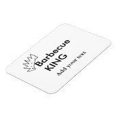 Barbecue koning voeg naam tekst mannen keuken bakk magneet (Linkerzijde)