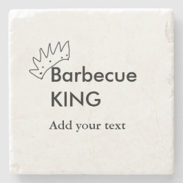 Barbecue koning voeg naam tekst mannen keuken bakk stenen onderzetter