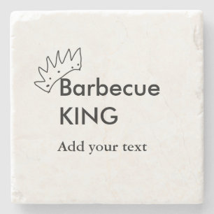 Barbecue koning voeg naam tekst mannen keuken bakk stenen onderzetter
