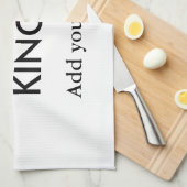 Barbecue koning voeg naam tekst mannen keuken bakk theedoek (Quarter Fold)