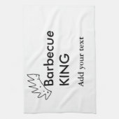 Barbecue koning voeg naam tekst mannen keuken bakk theedoek (Verticaal)