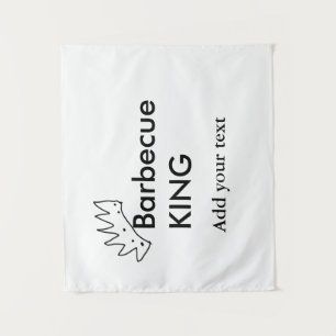 Barbecue koning voeg naam tekst mannen keuken bakk wandkleed