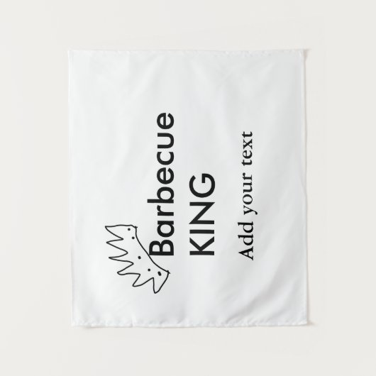 Barbecue koning voeg naam tekst mannen keuken bakk wandkleed (Voorkant)