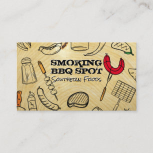 Barbecue kookpatroon Houtnerf achtergrond Visitekaartje
